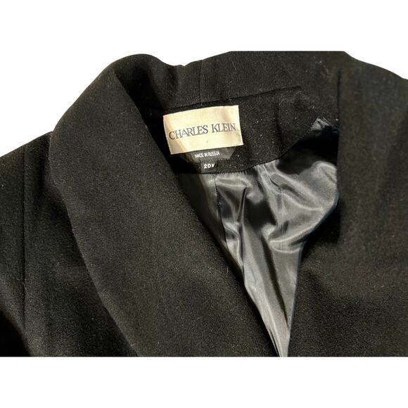Vintage Charles Klein Black Wool Blend Coat – Size 20W – Made in Russia - Picture 3 of 7